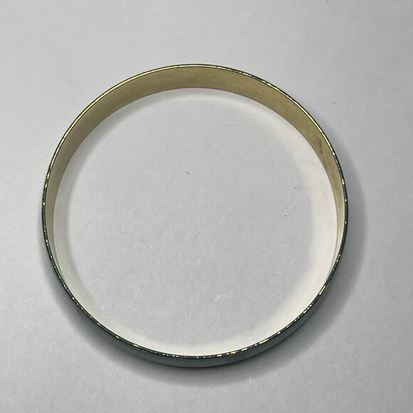 bangle bracelet deep green enamel costume jewelry - Picture 4 of 9